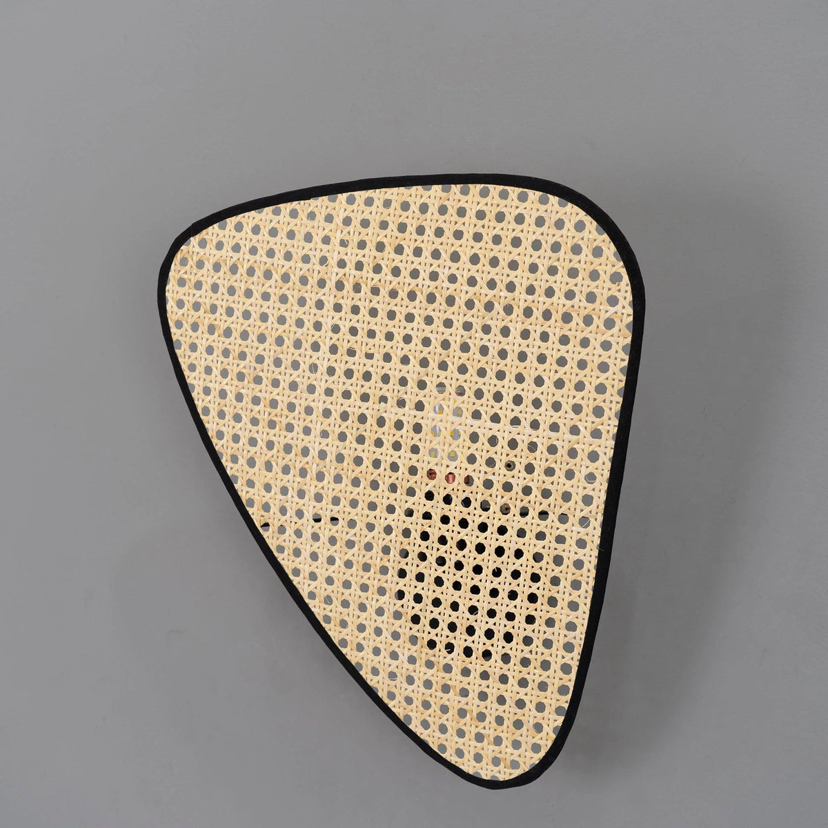 Wall Sconce | Woven Bamboo Shade & Black Metal Backplate | Two Sizes