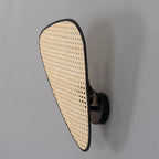 Wall Sconce | Woven Bamboo Shade & Black Metal Backplate | Two Sizes