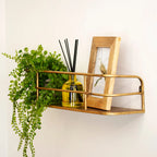 Wall Shelf | Industrial Wireframe & Brushed Brass | 55 cm
