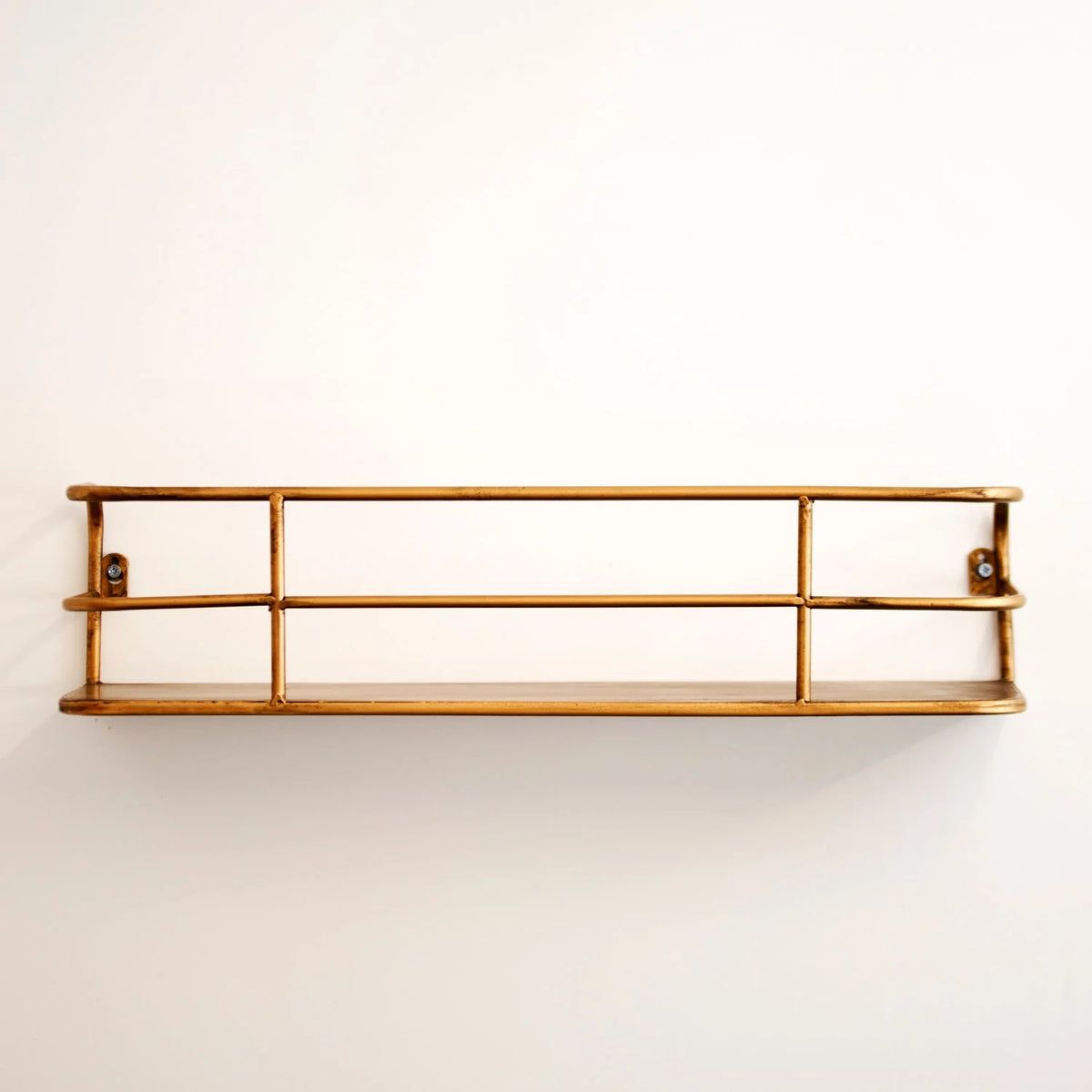 Wall Shelf | Industrial Wireframe & Brushed Brass | 55 cm