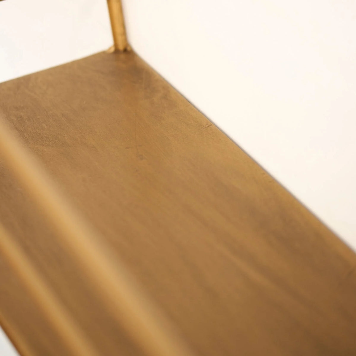 Wall Shelf | Industrial Wireframe & Brushed Brass | 55 cm