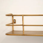 Wall Shelf | Industrial Wireframe & Brushed Brass | 55 cm