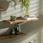 Wall Shelf | Live-Edge Solid Acacia & Floating Mount