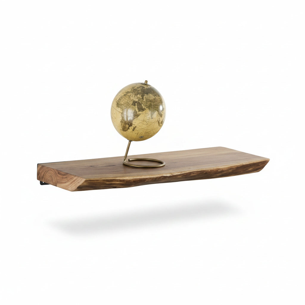 Wall Shelf | Live-Edge Solid Acacia & Floating Mount