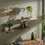 Wall Shelf | Live-Edge Solid Acacia & Floating Mount