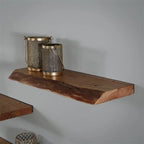 Wall Shelf | Live-Edge Solid Acacia & Floating Mount