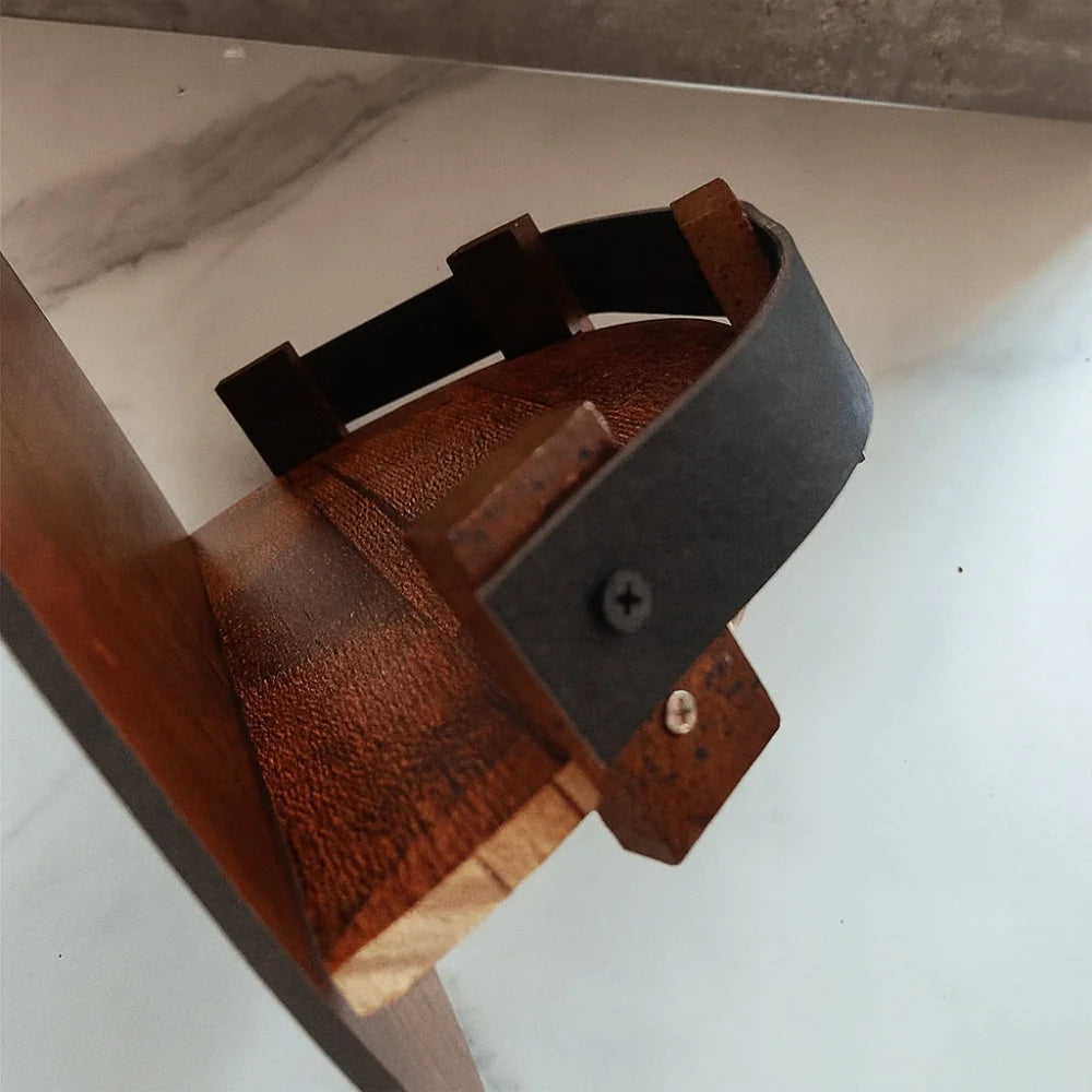 Wall Shelf | Round Barrel Timber & Front Guard Rail