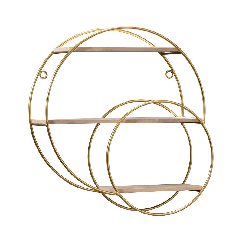 Wall Shelf | Double Circle Floating Design | Space-Saving Display