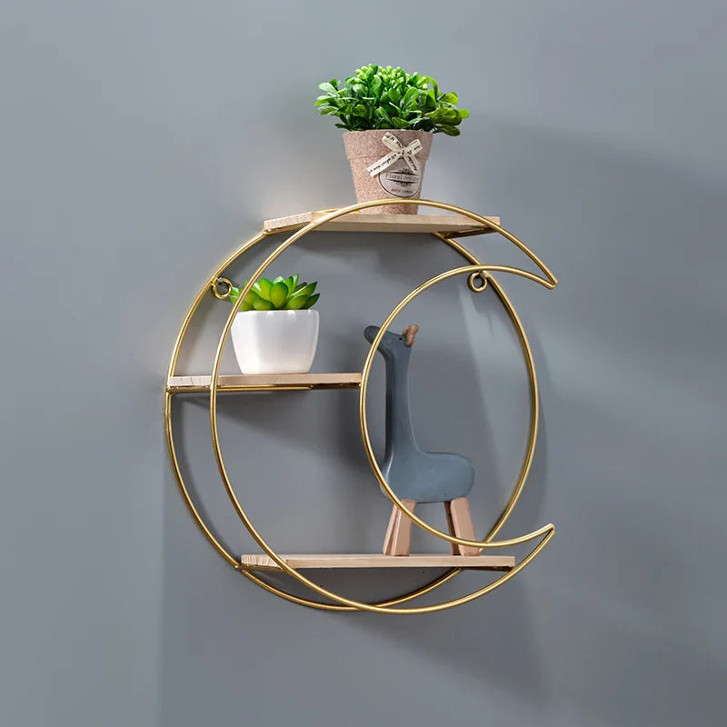 Wall Shelf | Double Circle Floating Design | Space-Saving Display