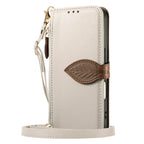 Wallet-Style Phone Case with Leaf Clasp and Zipper Pocket