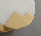 Wandleuchte | Poliertes Messing & Alabaster-Schirm | 20 cm Durchmesser