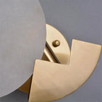 Wandleuchte | Poliertes Messing & Alabaster-Schirm | 20 cm Durchmesser