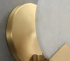 Wandleuchte | Poliertes Messing & Alabaster-Schirm | 20 cm Durchmesser
