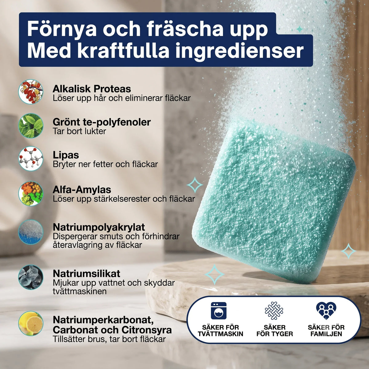 Washing Machine Cleaner Tablets | Deep-Cleaning & Pet Odor Removal