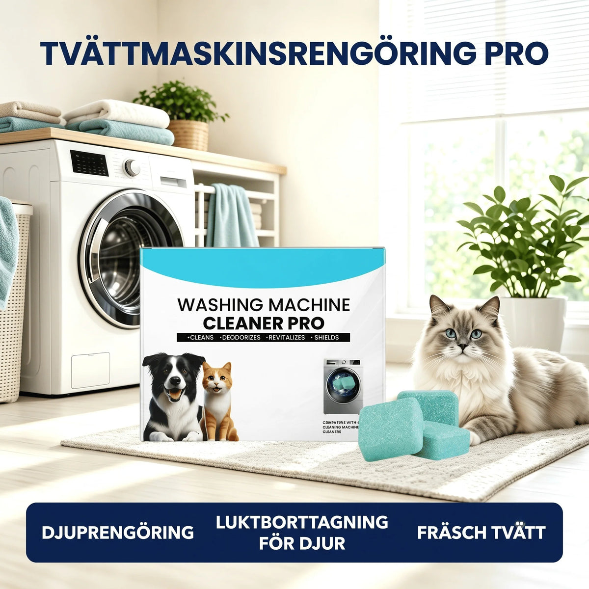 Washing Machine Cleaner Tablets | Deep-Cleaning & Pet Odor Removal
