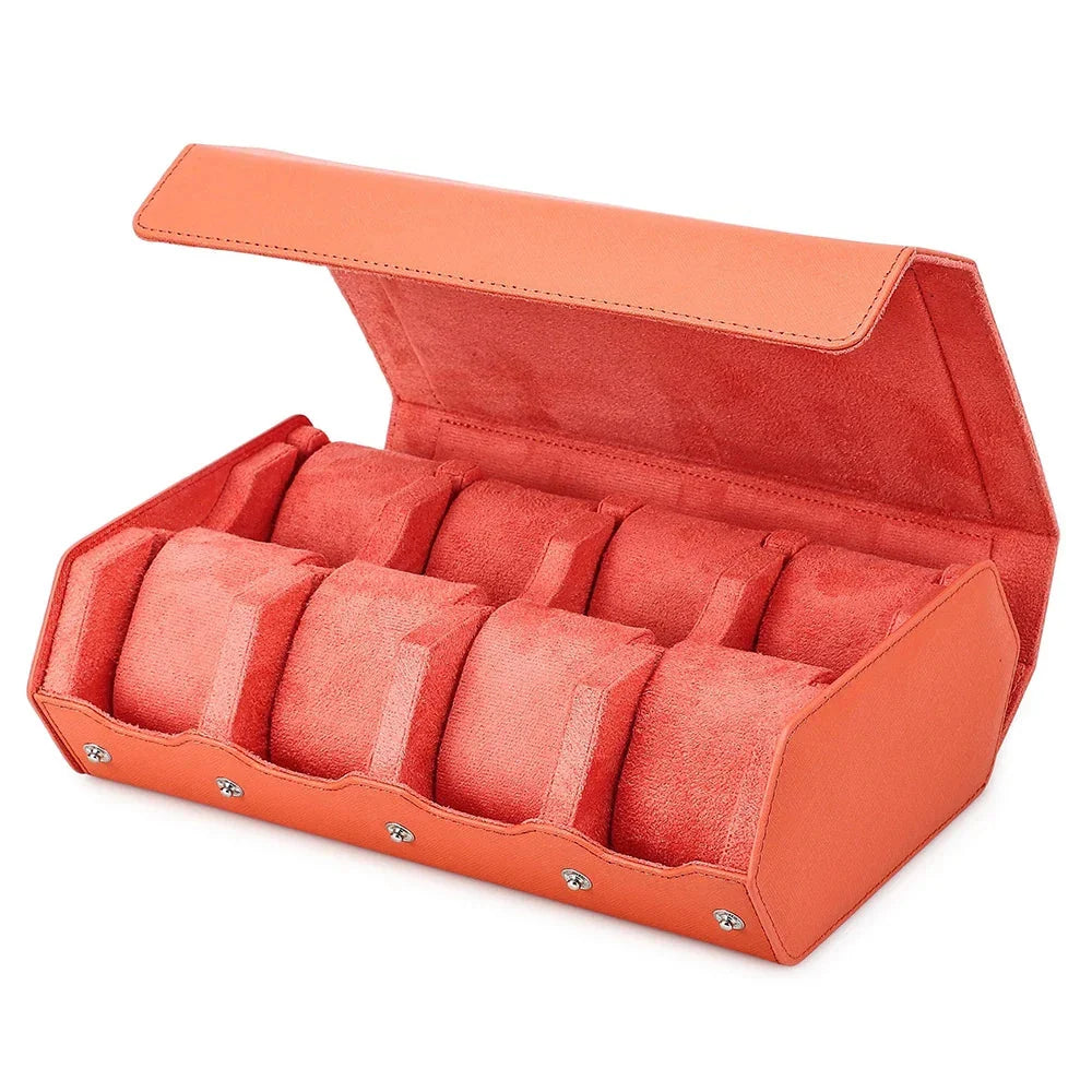 Watch Case | Genuine Leather & Cushioned Slots | 6 or 8 Slots