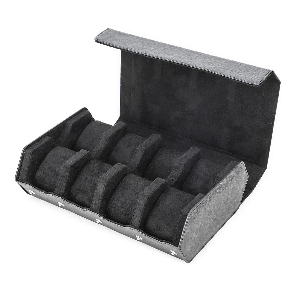 Watch Case | Genuine Leather & Cushioned Slots | 6 or 8 Slots