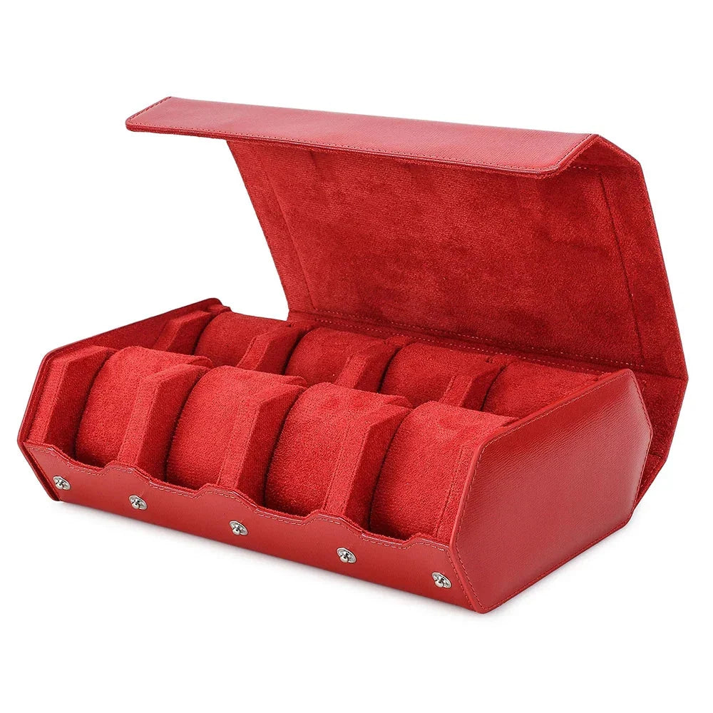 Watch Case | Genuine Leather & Cushioned Slots | 6 or 8 Slots