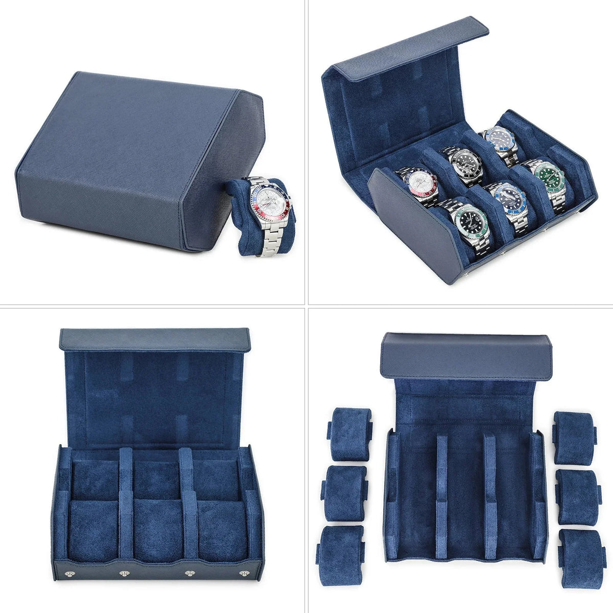 Watch Case | Genuine Leather & Cushioned Slots | 6 or 8 Slots
