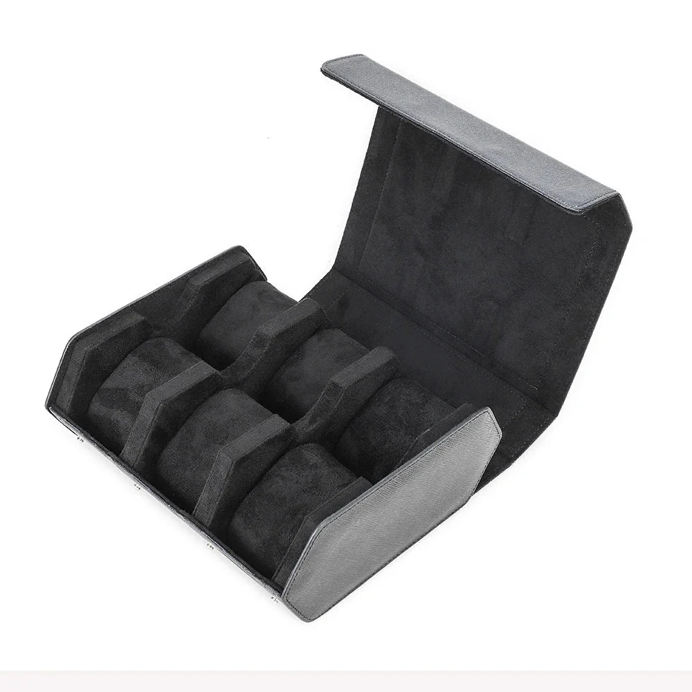 Watch Case | Genuine Leather & Cushioned Slots | 6 or 8 Slots