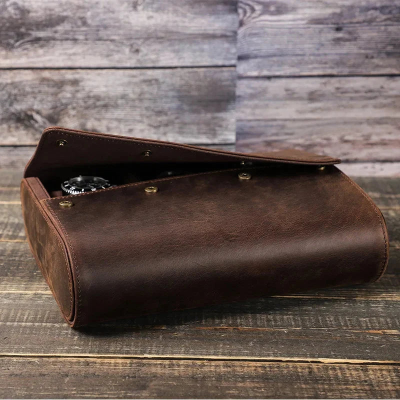 Watch Organizer Box | Genuine Leather & Padded Slots | 6 or 8 Slots