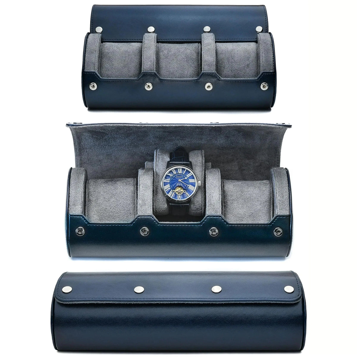 Watch Organizer Roll | PU Leather Foldable Travel Design | Multiple Slots