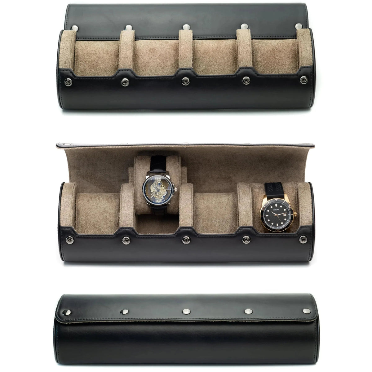 Watch Organizer Roll | PU Leather Foldable Travel Design | Multiple Slots