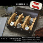 Watch Organizer Roll | PU Leather Foldable Travel Design | Multiple Slots