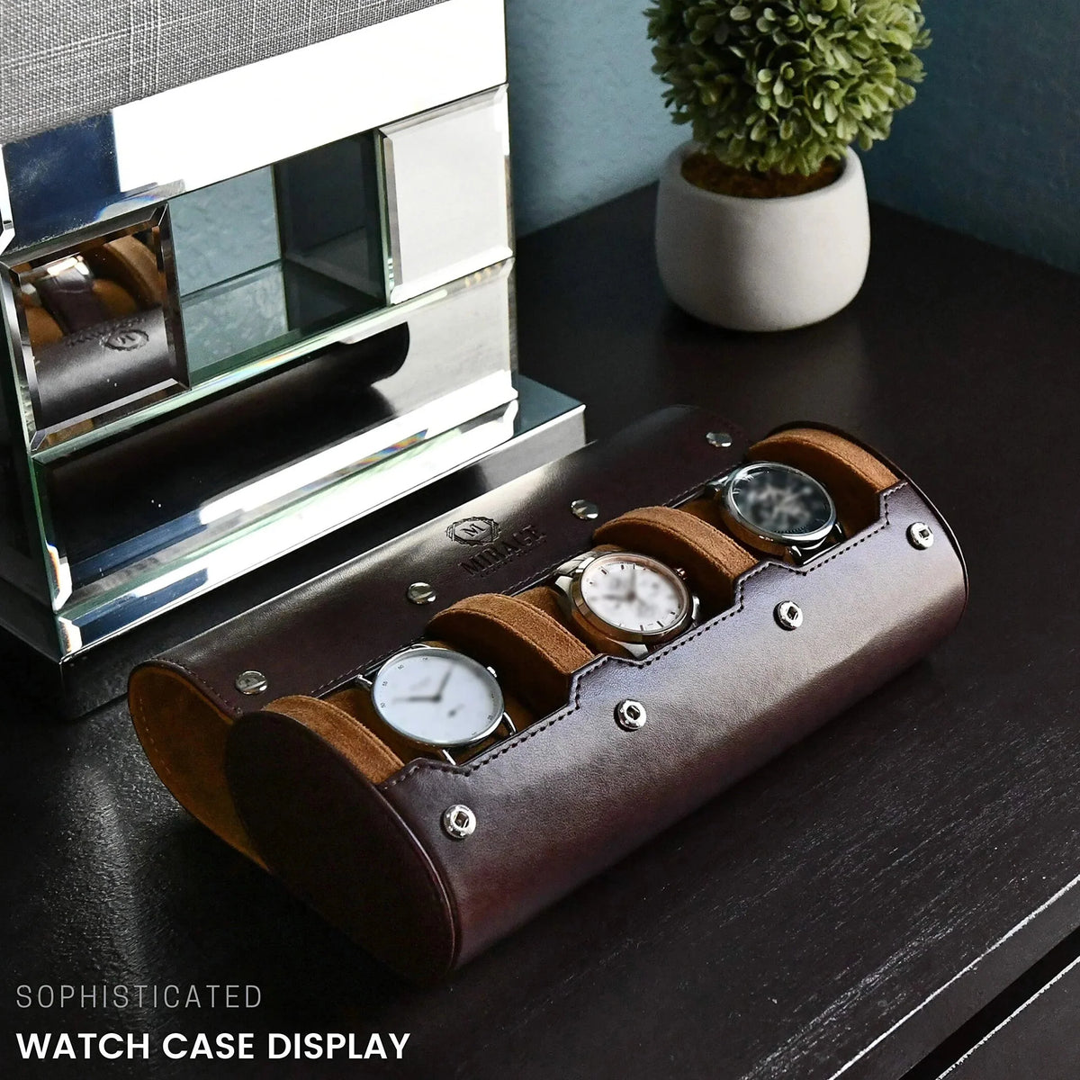 Watch Organizer Roll | PU Leather Foldable Travel Design | Multiple Slots