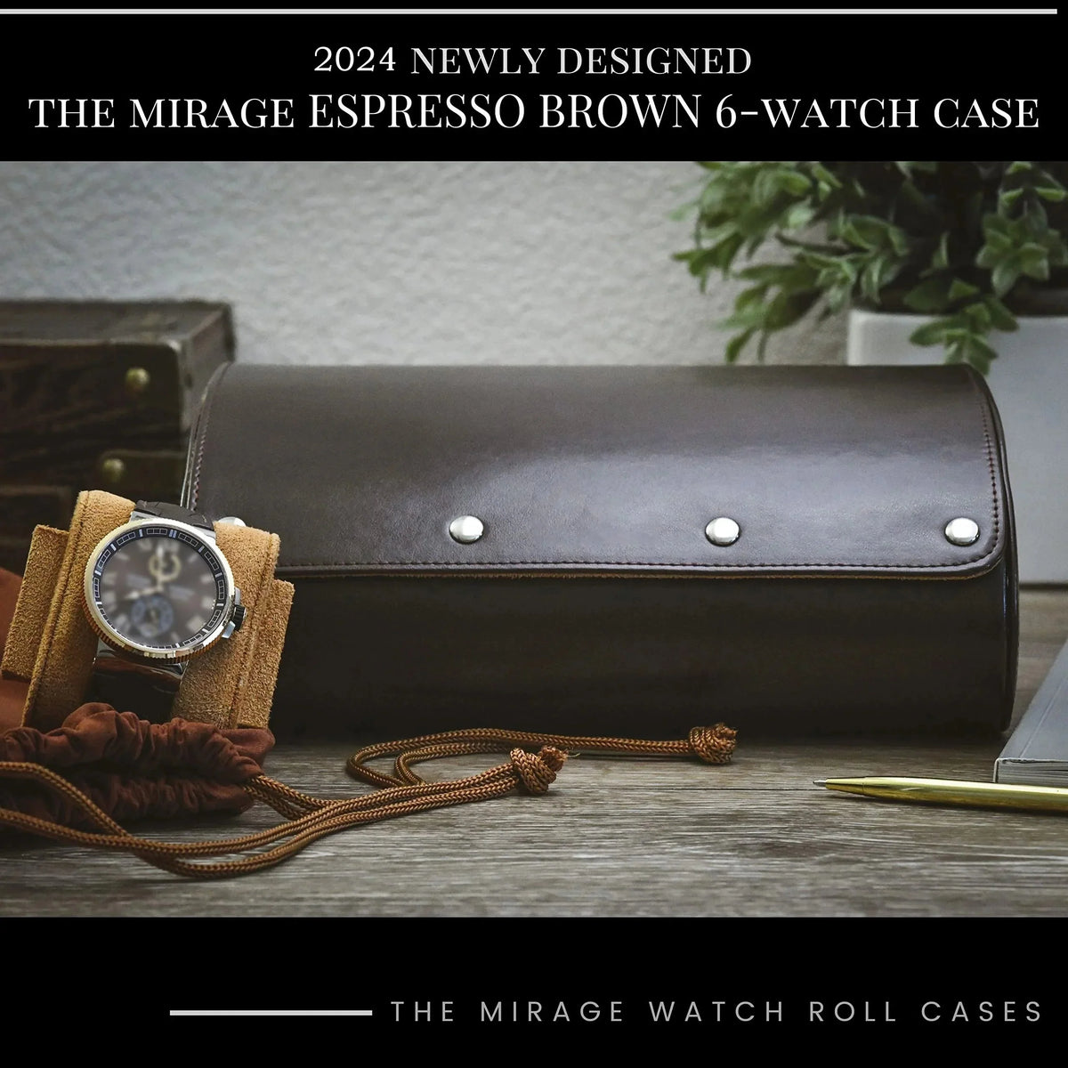 Watch Organizer Roll | PU Leather Foldable Travel Design | Multiple Slots