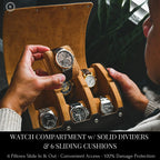 Watch Organizer Roll | PU Leather Foldable Travel Design | Multiple Slots