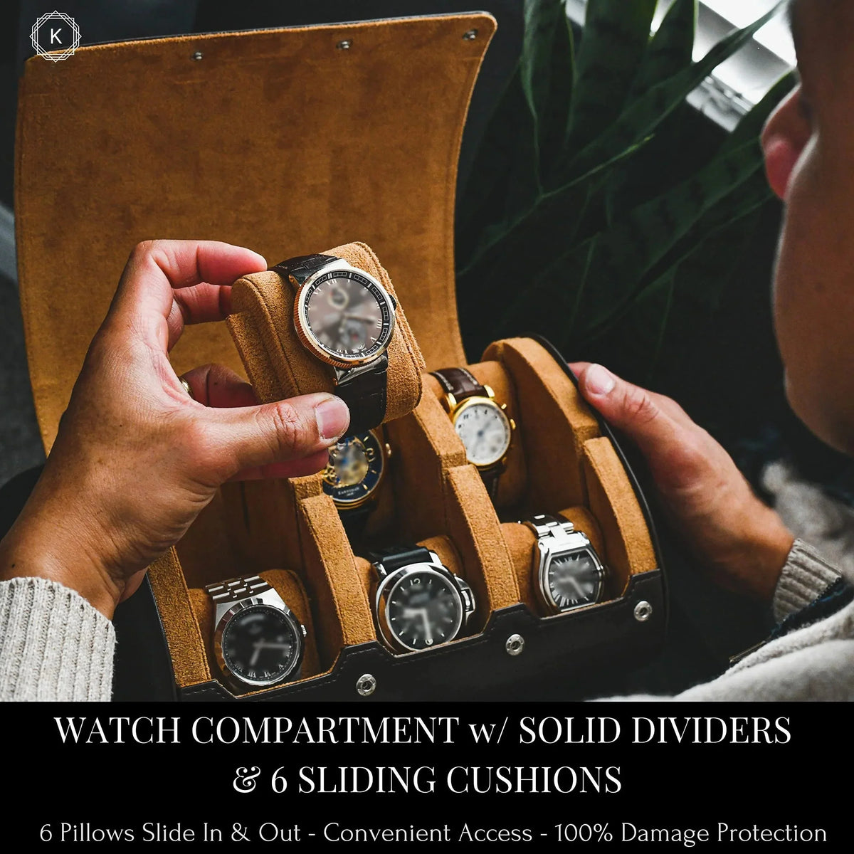 Watch Organizer Roll | PU Leather Foldable Travel Design | Multiple Slots