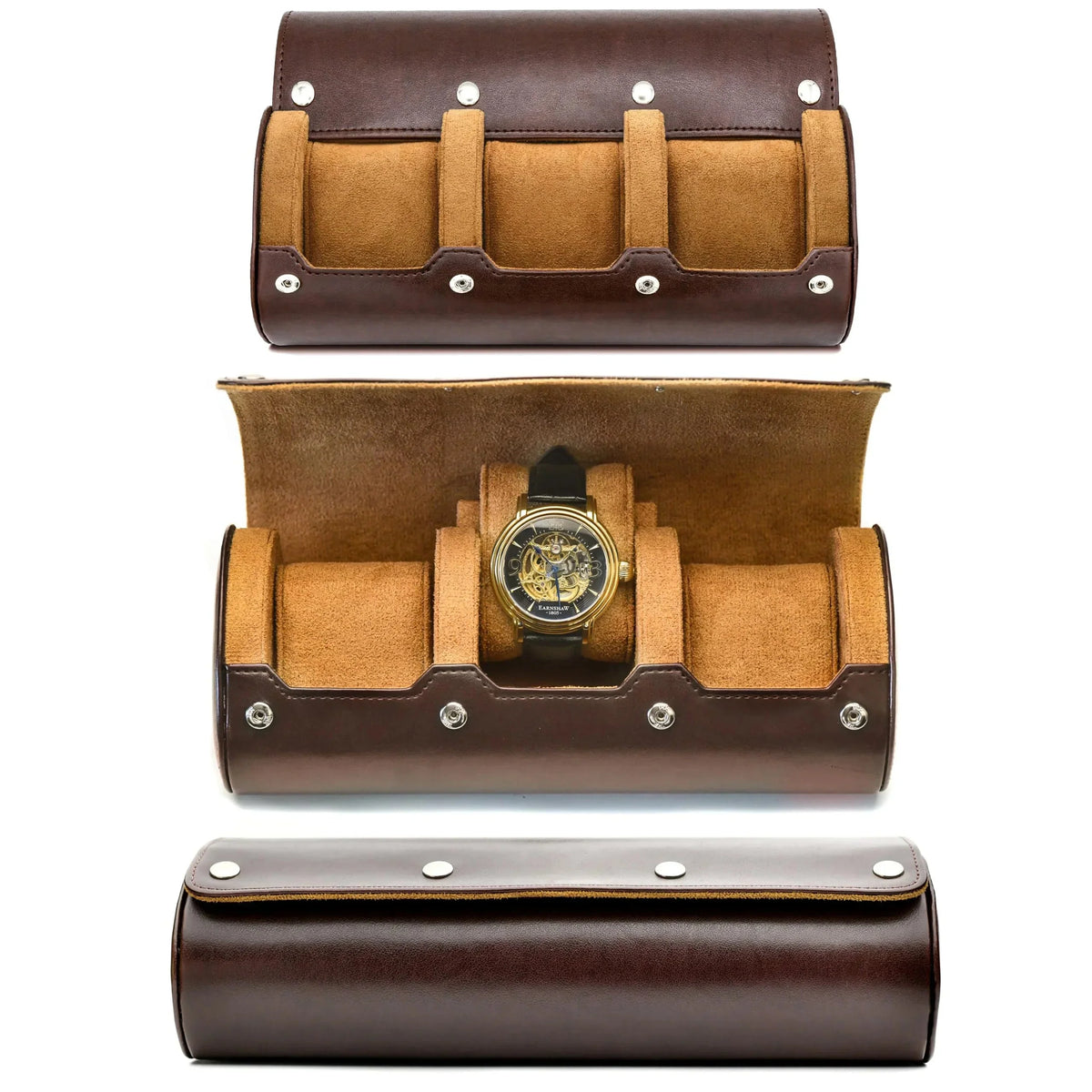Watch Organizer Roll | PU Leather Foldable Travel Design | Multiple Slots