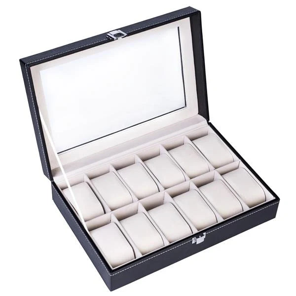 Watch Storage Box | 12 Compartments | Watch & Bracelet Organizer