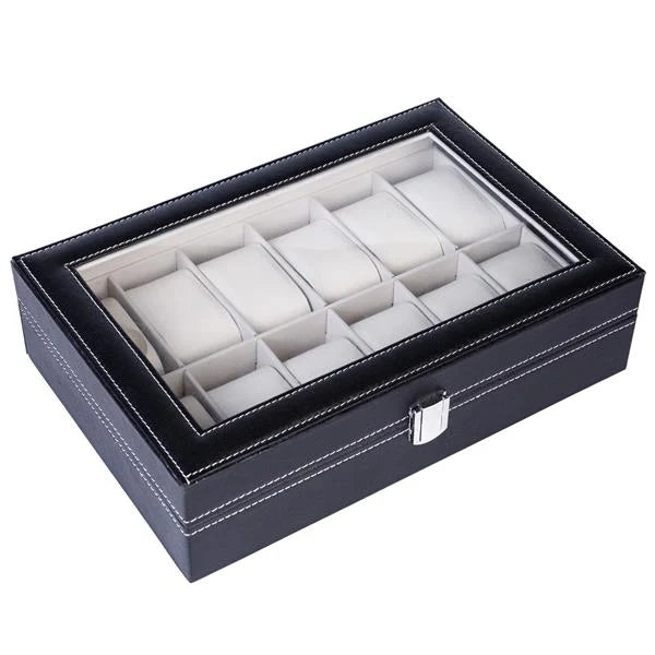Watch Storage Box | 12 Compartments | Watch & Bracelet Organizer