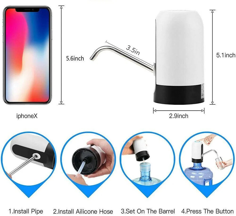 Water Dispenser | Touch Control & USB Rechargeable | 18.9L Bottle Compatible