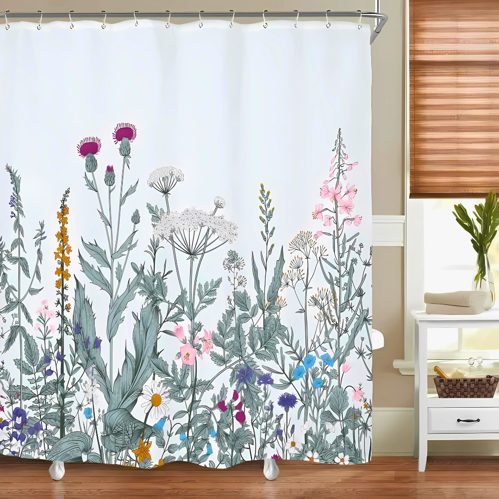 Shower Curtain | Bird & Tree Branch Design | Waterproof Polyester
