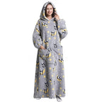 Wearable Blanket Hoodie | Double-Layer Fleece & Sherpa | One Size Fits Most