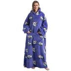 Wearable Blanket Hoodie | Double-Layer Fleece & Sherpa | One Size Fits Most