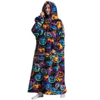 Wearable Blanket Hoodie | Double-Layer Fleece & Sherpa | One Size Fits Most