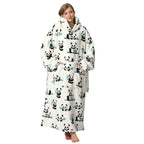 Wearable Blanket Hoodie | Double-Layer Fleece & Sherpa | One Size Fits Most