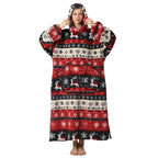 Wearable Blanket Hoodie | Double-Layer Fleece & Sherpa | One Size Fits Most