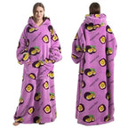 Wearable Blanket Hoodie | Double-Layer Fleece & Sherpa | One Size Fits Most