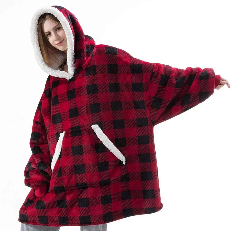 Wearable Blanket Hoodie | Oversized Fleece & Sherpa Lined