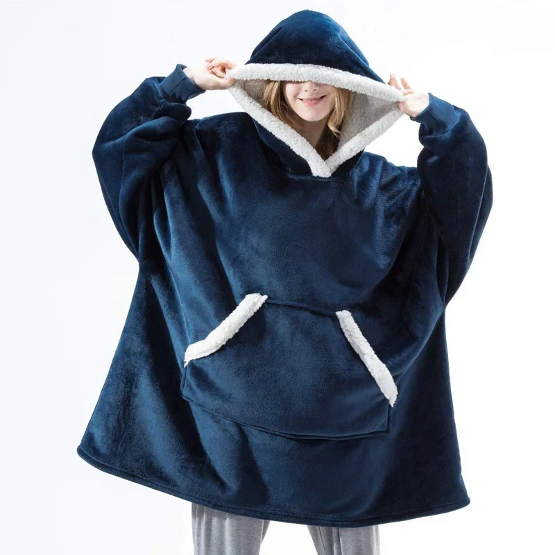 Wearable Blanket Hoodie | Oversized Fleece & Sherpa Lined