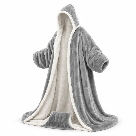 Wearable Heated Blanket | Sherpa-Lined With Heated Hood & Foot Pocket | 8 Heat Settings