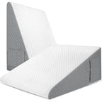 Wedge Pillow | Breathable Memory Foam & Machine-Washable Cover | Portable With Storage Pockets