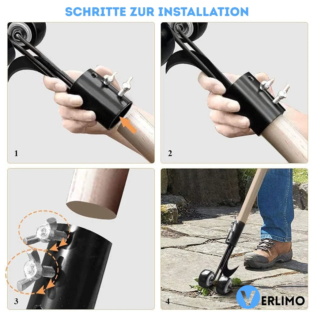Weed Remover | Roll-And-Go Steel Head & Ergonomic Handle | For Pathways & Edges
