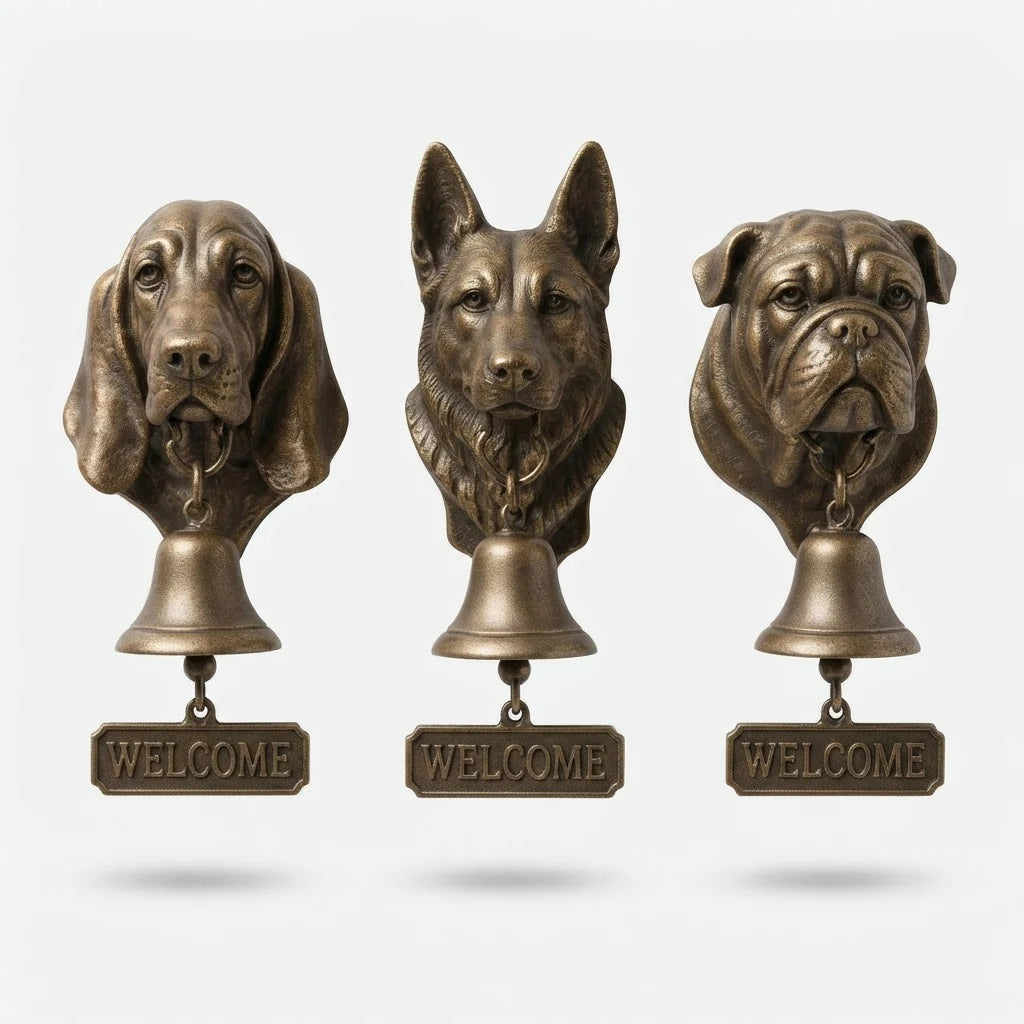 Welcome Bell | Dog Design & Antique Bronze Finish