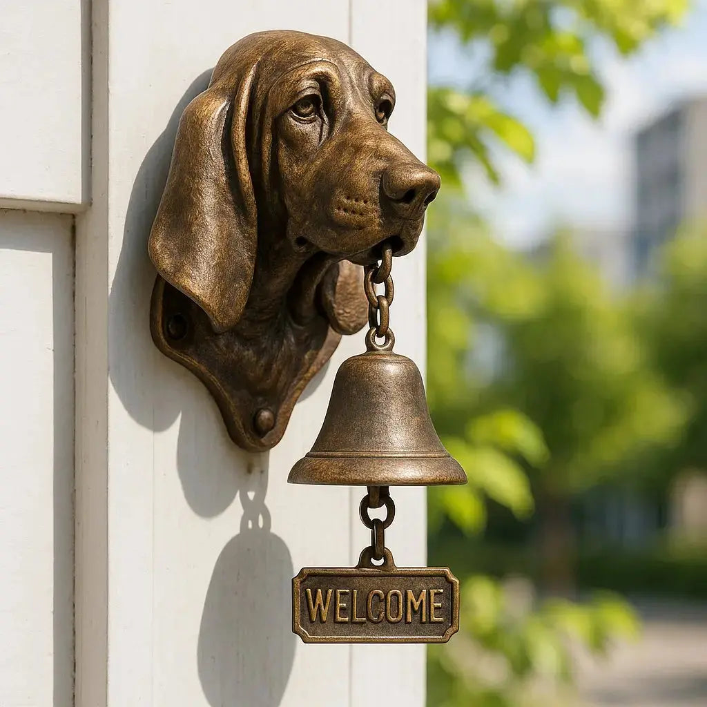 Welcome Bell | Dog Design & Antique Bronze Finish